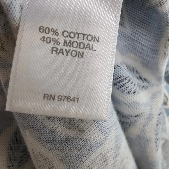 J. Jill Light Blue Floral Leaf Pattern Cotton Rayon Tunic Small - Picture 4 of 5